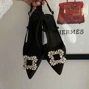 A New Day Black Embellished Pointed Heels